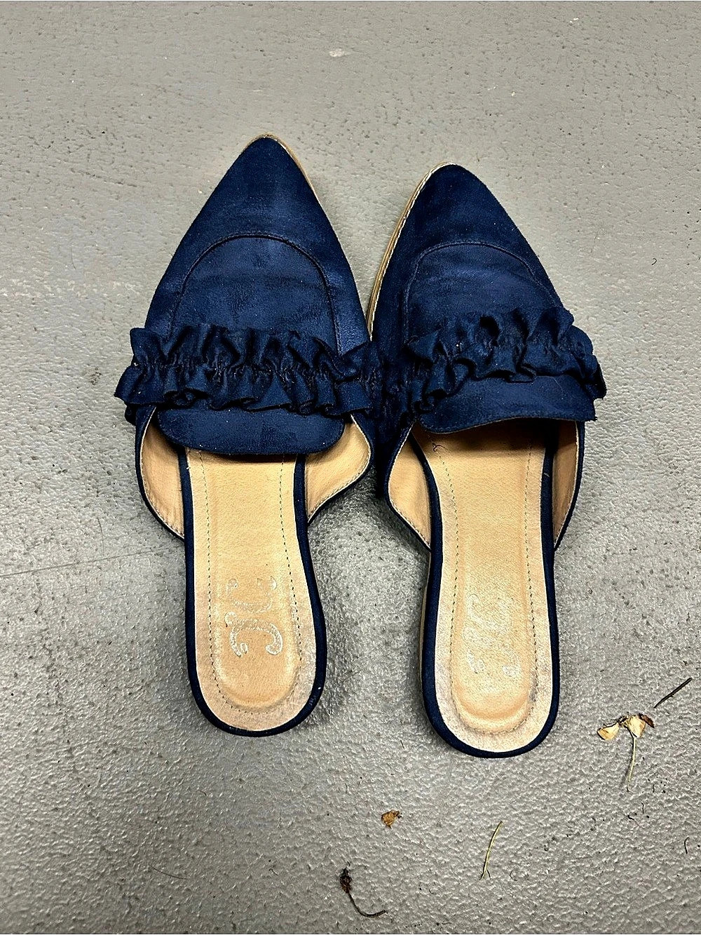 Journee Collection Blue Ruffle Mules